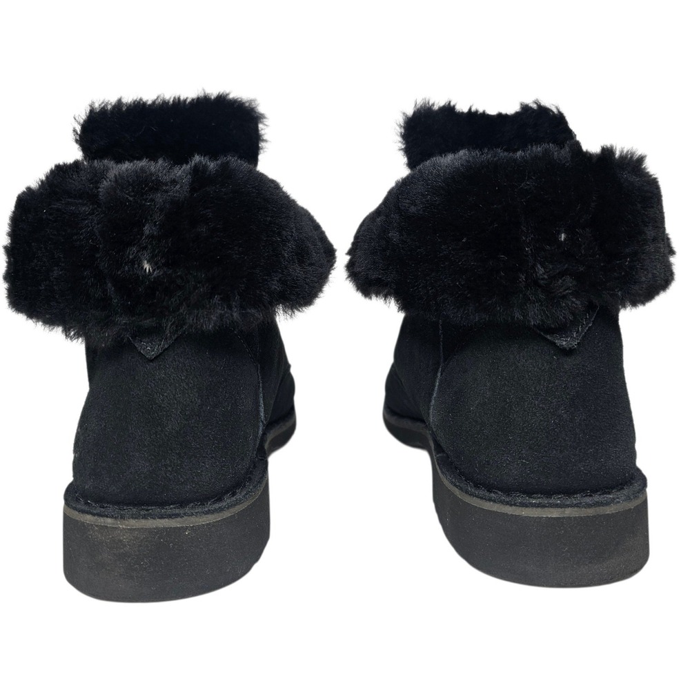 UGG Quincy Womens 7.5 Black Suede Shearling Lace Up Ankle Boots 1012359 - Picture 6 of 10